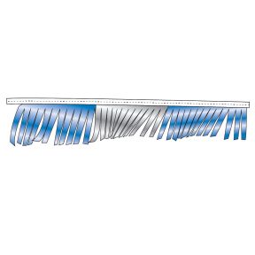 Metallic Fringe Pennant Streamer - Blue, Silver