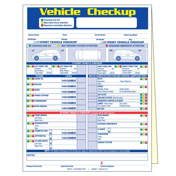 Multi Point Inspection Form without Personalization