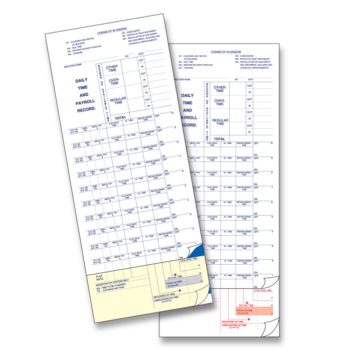 Technician's Time and Payroll Ticket - 10 Flags - 3 Part