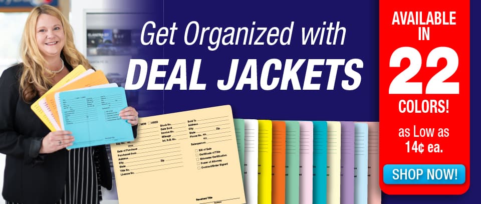 Get Organized with Deal Jackets - Available in 22 Colors